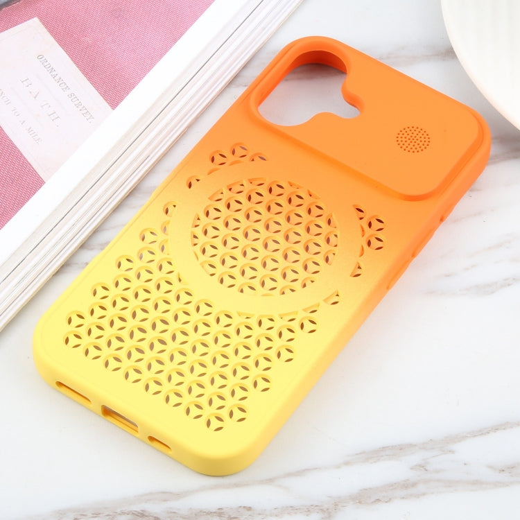 For iPhone 16 Plus Gradient Color Honeycomb Aromatherapy MagSafe Phone Case