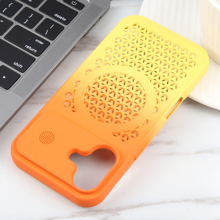 For iPhone 16 Plus Gradient Color Honeycomb Aromatherapy MagSafe Phone Case