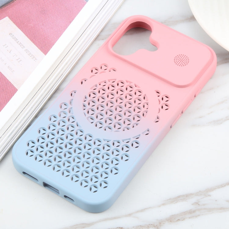 For iPhone 16 Plus Gradient Color Honeycomb Aromatherapy MagSafe Phone Case