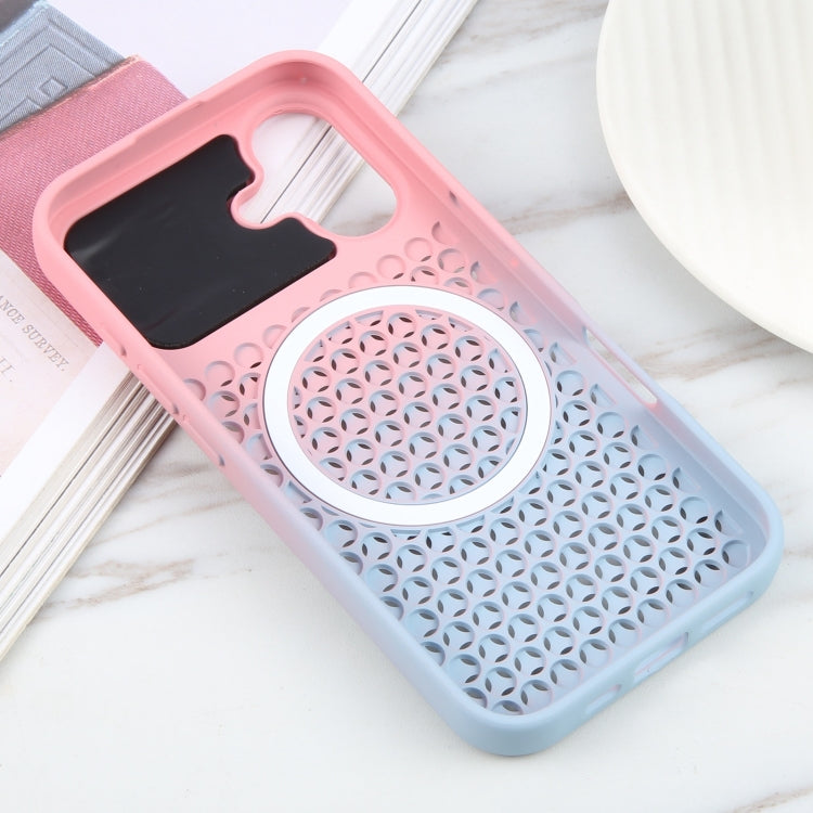 For iPhone 16 Plus Gradient Color Honeycomb Aromatherapy MagSafe Phone Case