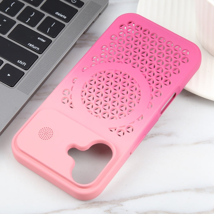 For iPhone 16 Plus Gradient Color Honeycomb Aromatherapy MagSafe Phone Case