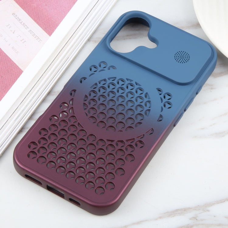 For iPhone 16 Plus Gradient Color Honeycomb Aromatherapy MagSafe Phone Case