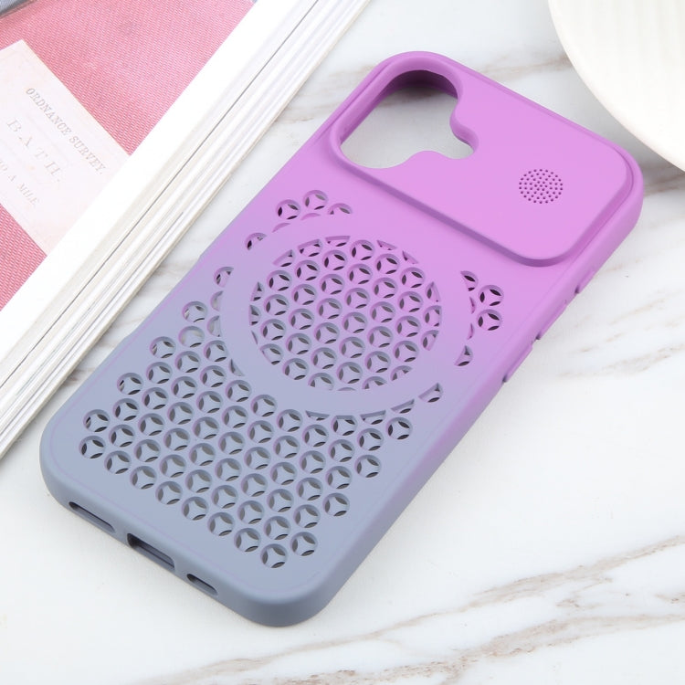 For iPhone 16 Plus Gradient Color Honeycomb Aromatherapy MagSafe Phone Case
