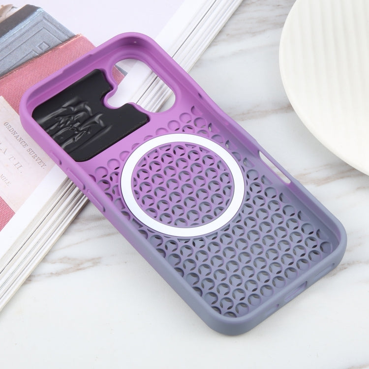 For iPhone 16 Plus Gradient Color Honeycomb Aromatherapy MagSafe Phone Case