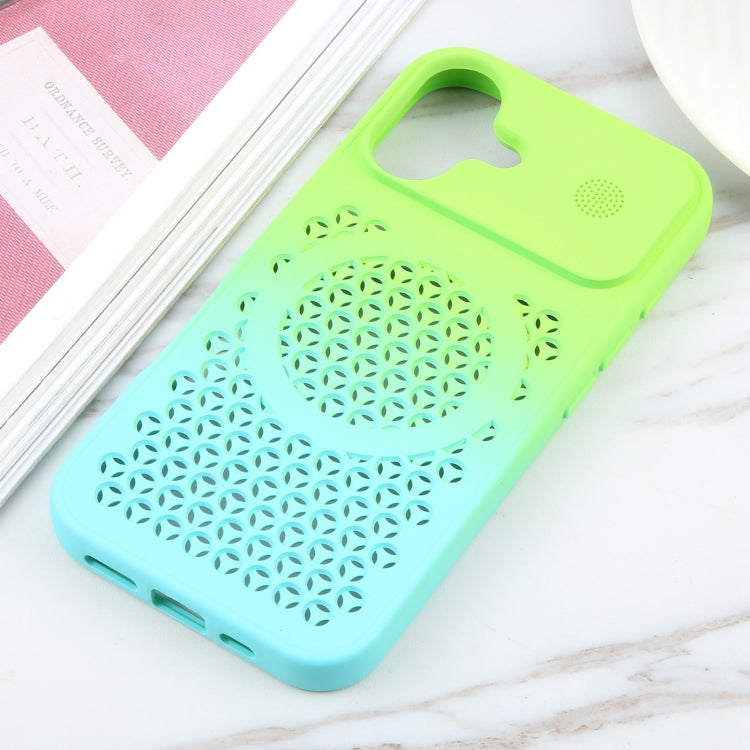 For iPhone 16 Plus Gradient Color Honeycomb Aromatherapy MagSafe Phone Case