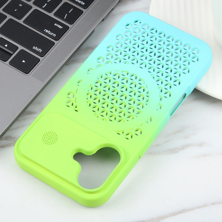 For iPhone 16 Plus Gradient Color Honeycomb Aromatherapy MagSafe Phone Case