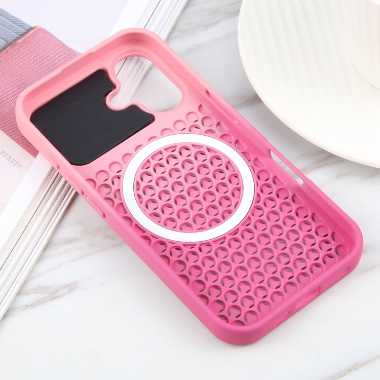 For iPhone 16 Gradient Color Honeycomb Aromatherapy MagSafe Phone Case