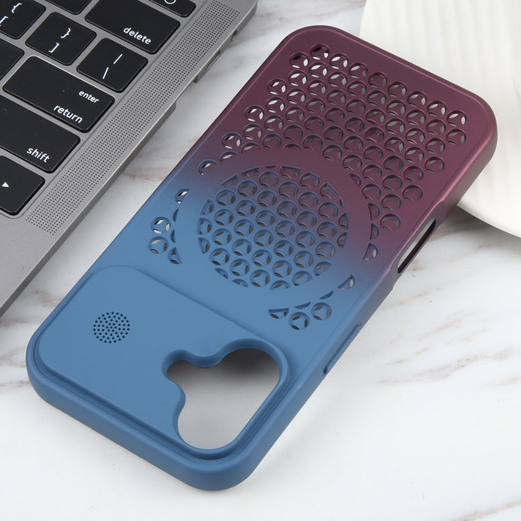 For iPhone 16 Gradient Color Honeycomb Aromatherapy MagSafe Phone Case