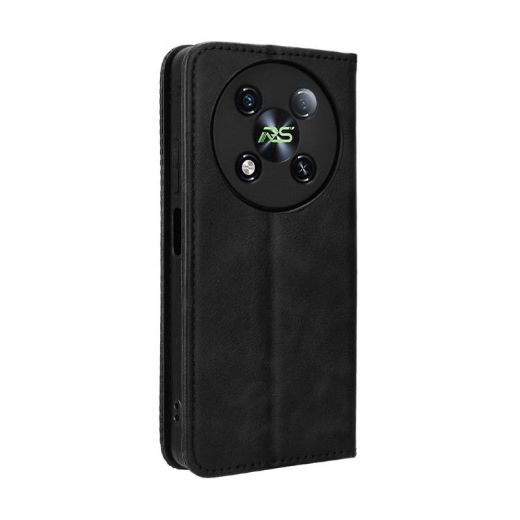 For itel RS4 Magnetic Buckle Retro Texture Leather Phone Case