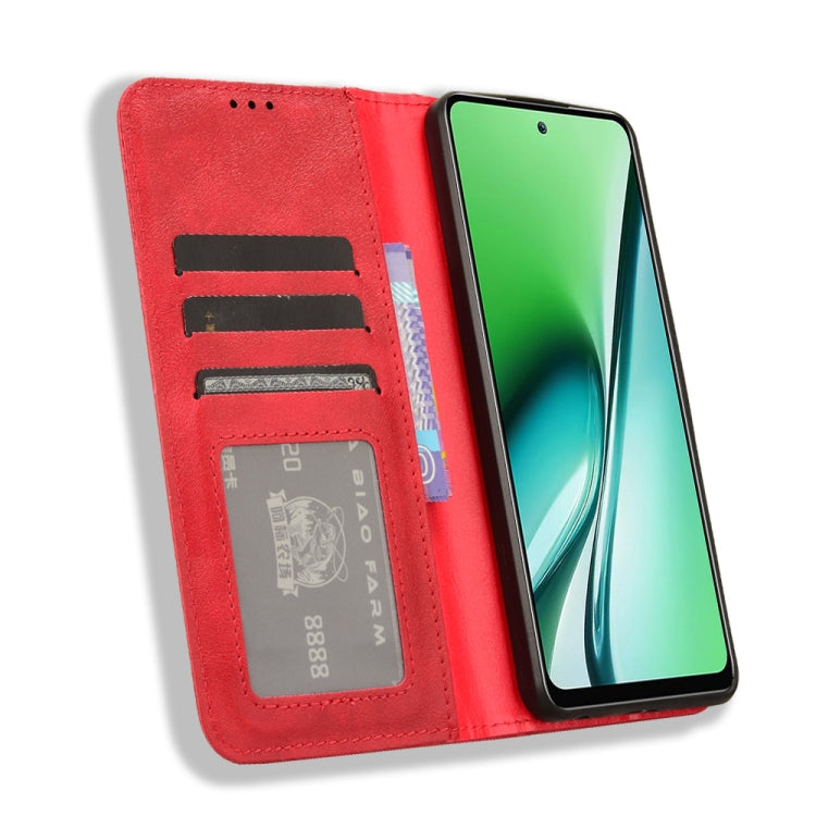 For itel RS4 Magnetic Buckle Retro Texture Leather Phone Case