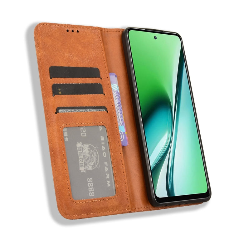 For itel RS4 Magnetic Buckle Retro Texture Leather Phone Case