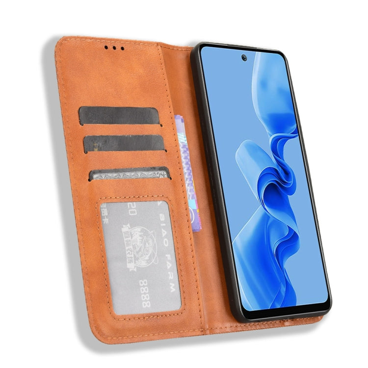 For itel S24 4G S667LN Magnetic Buckle Retro Texture Leather Phone Case
