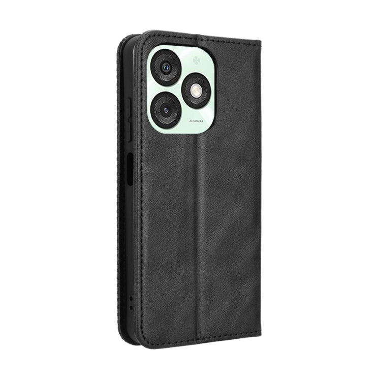 For itel A50 Magnetic Buckle Retro Texture Leather Phone Case