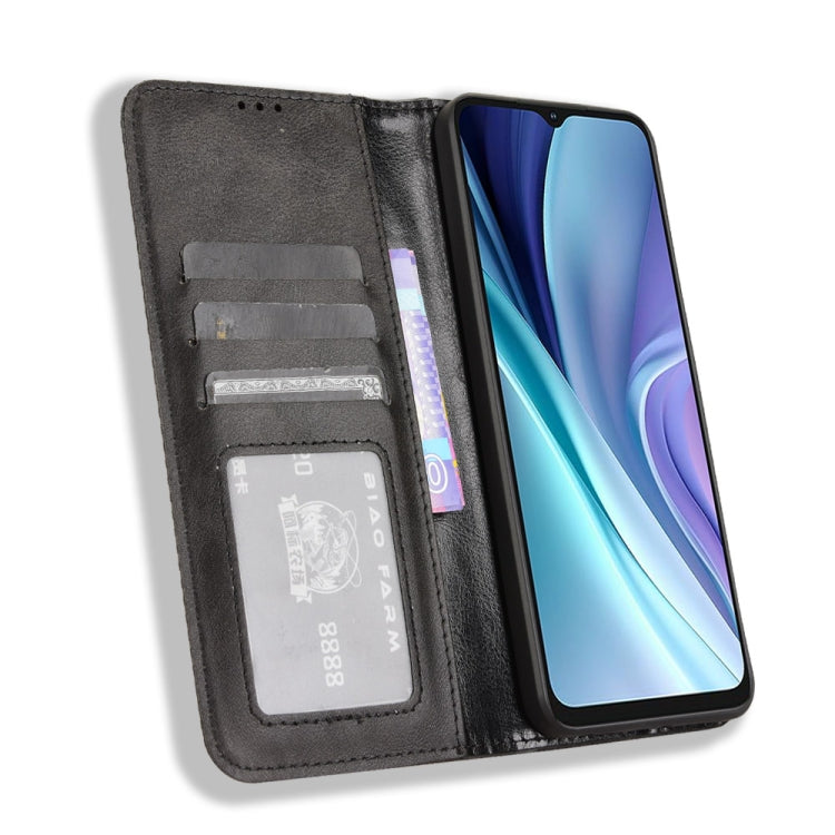 For itel A50 Magnetic Buckle Retro Texture Leather Phone Case