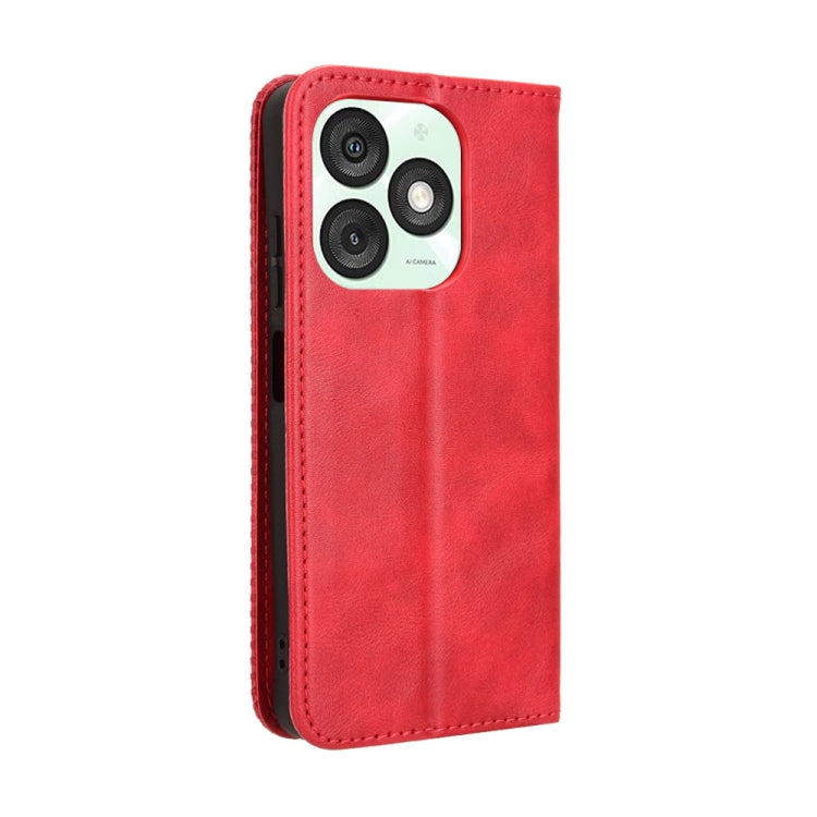 For itel A50 Magnetic Buckle Retro Texture Leather Phone Case