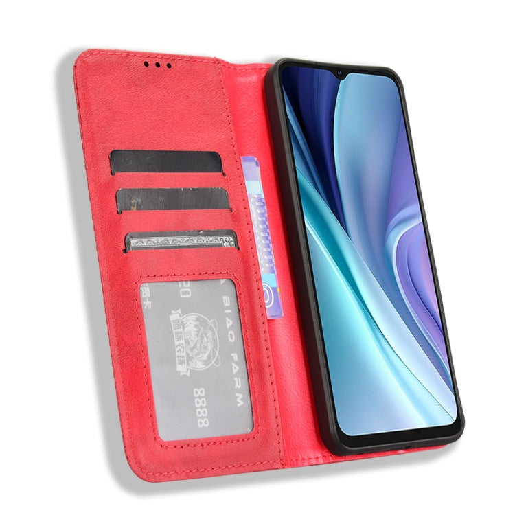 For itel A50 Magnetic Buckle Retro Texture Leather Phone Case