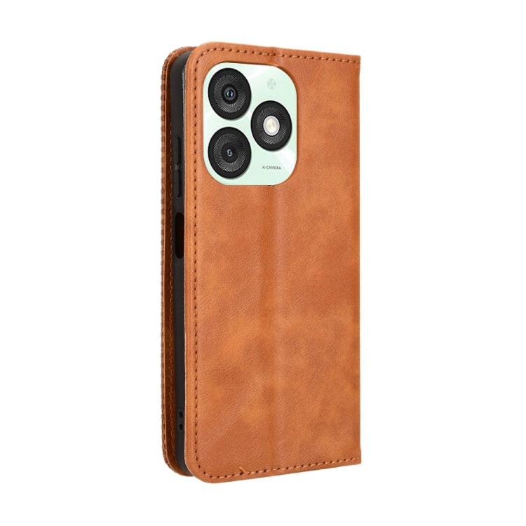 For itel A50 Magnetic Buckle Retro Texture Leather Phone Case