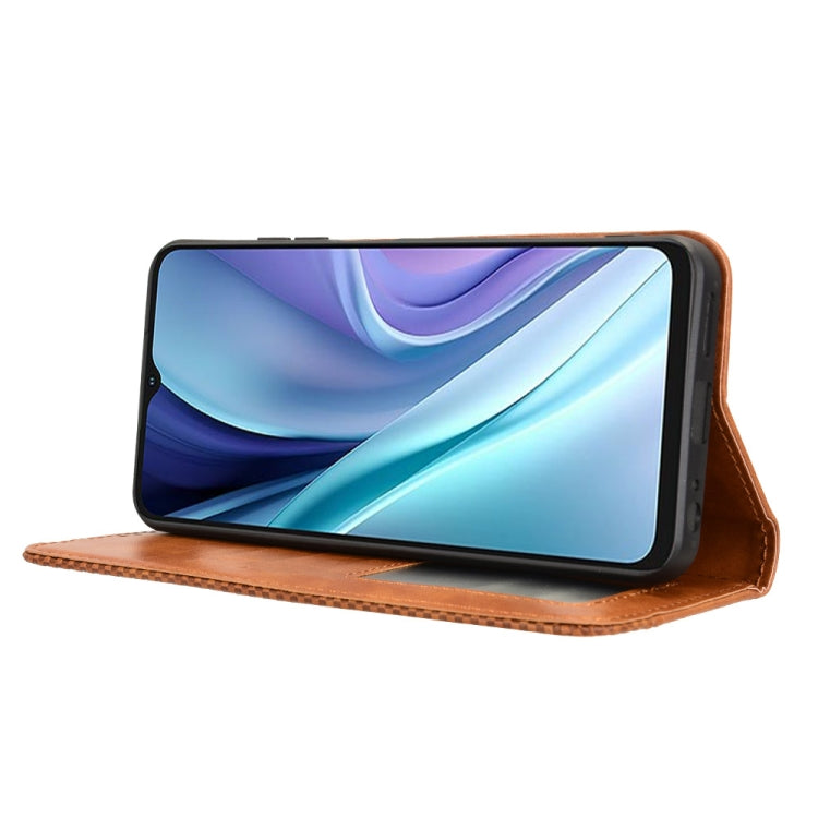 For itel A50 Magnetic Buckle Retro Texture Leather Phone Case
