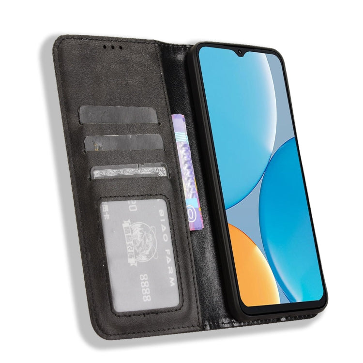 For itel A50C Magnetic Buckle Retro Texture Leather Phone Case
