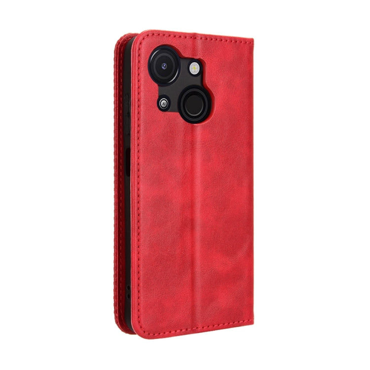 For itel A50C Magnetic Buckle Retro Texture Leather Phone Case