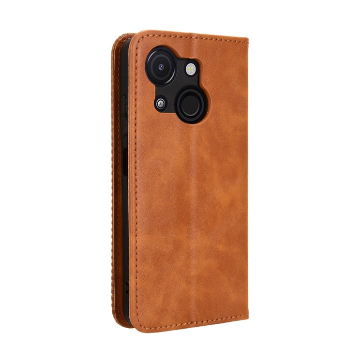 For itel A50C Magnetic Buckle Retro Texture Leather Phone Case