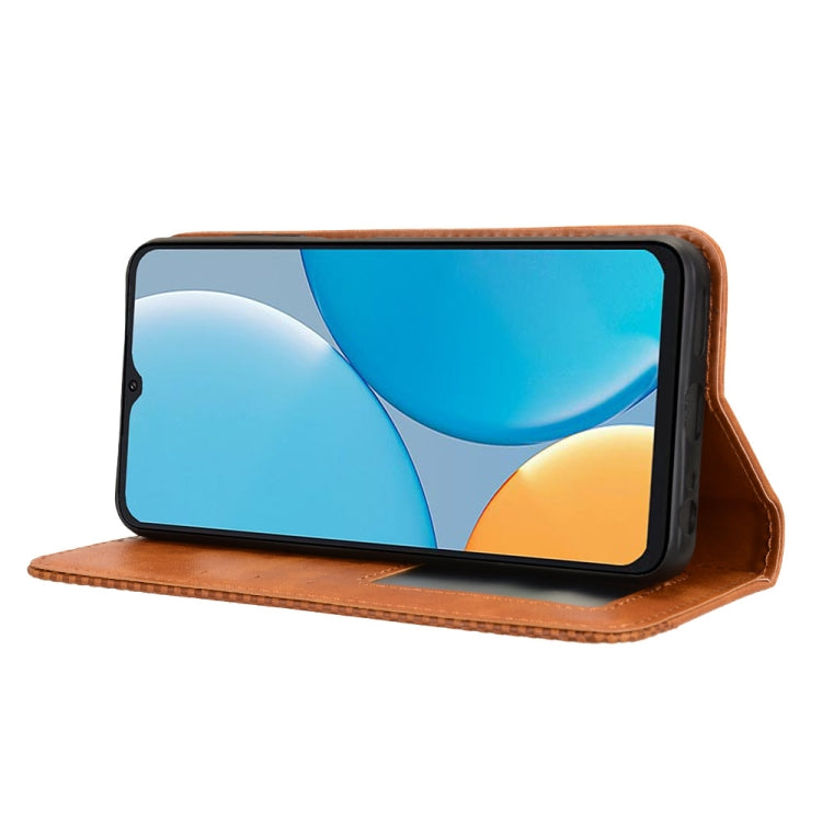 For itel A50C Magnetic Buckle Retro Texture Leather Phone Case