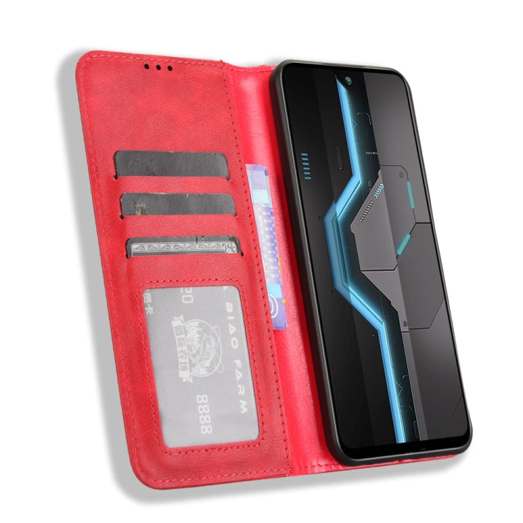 For itel P65 4G Magnetic Buckle Retro Texture Leather Phone Case