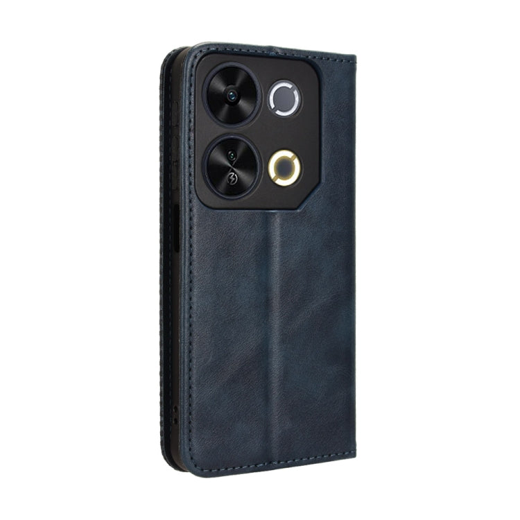 For itel P65 4G Magnetic Buckle Retro Texture Leather Phone Case