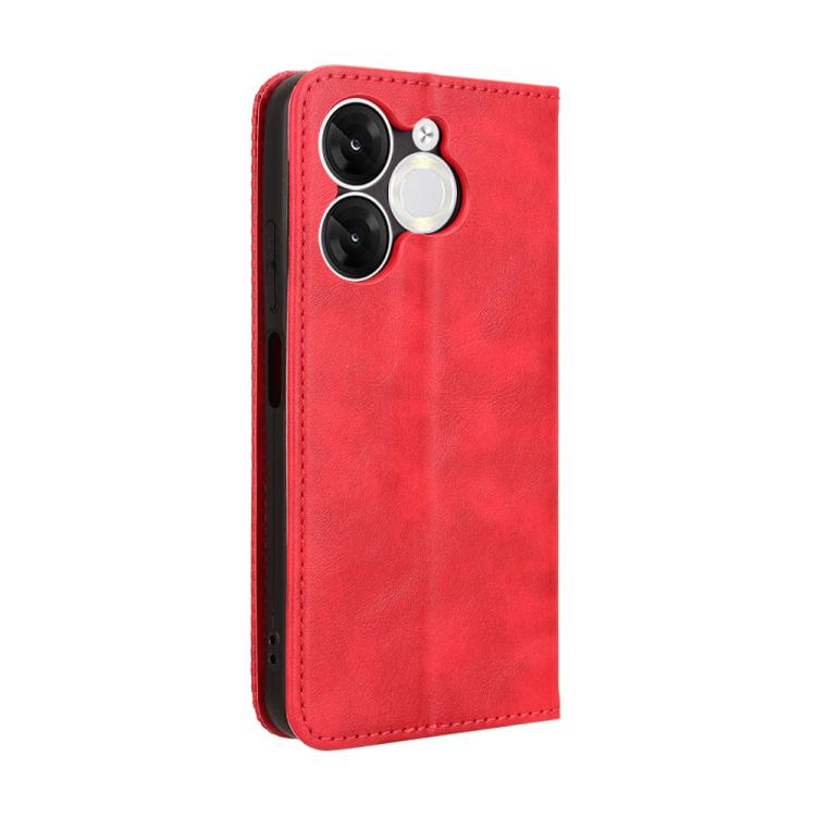 For itel A80 4G Magnetic Buckle Retro Texture Leather Phone Case