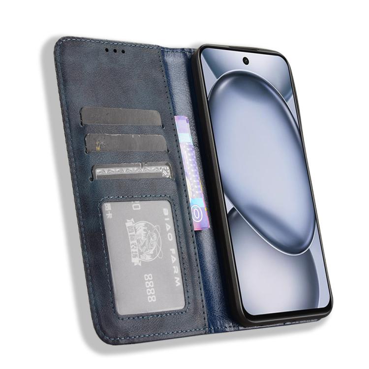 For itel A80 4G Magnetic Buckle Retro Texture Leather Phone Case