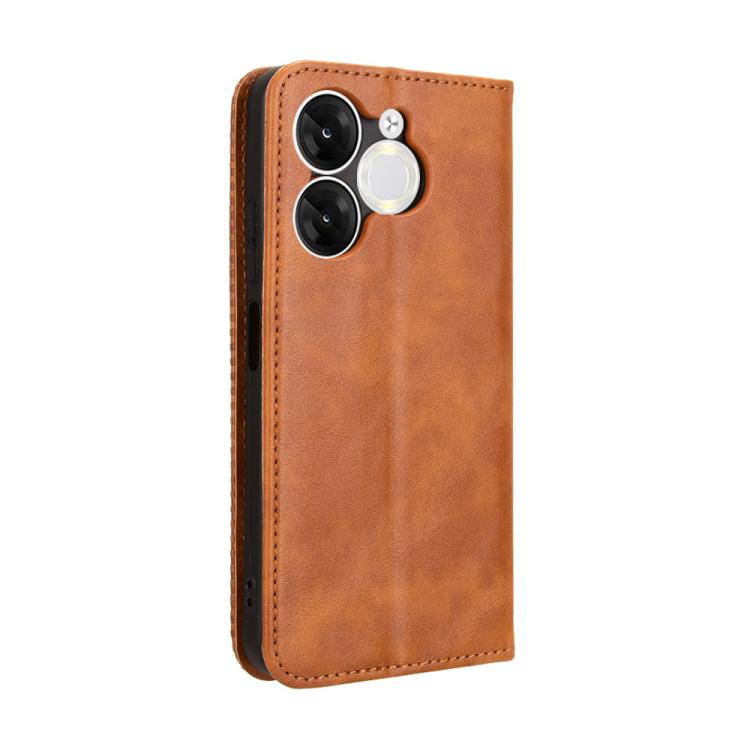 For itel A80 4G Magnetic Buckle Retro Texture Leather Phone Case