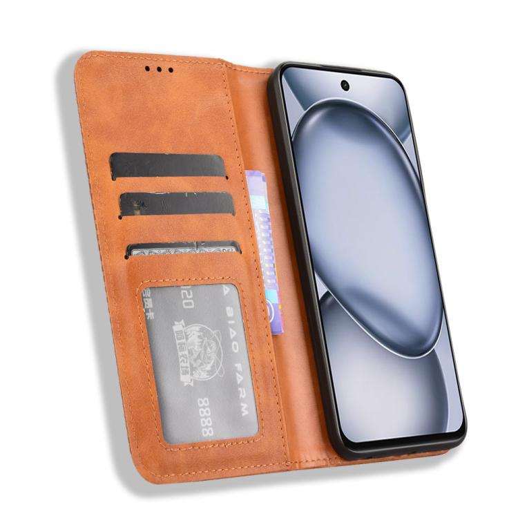 For itel A80 4G Magnetic Buckle Retro Texture Leather Phone Case