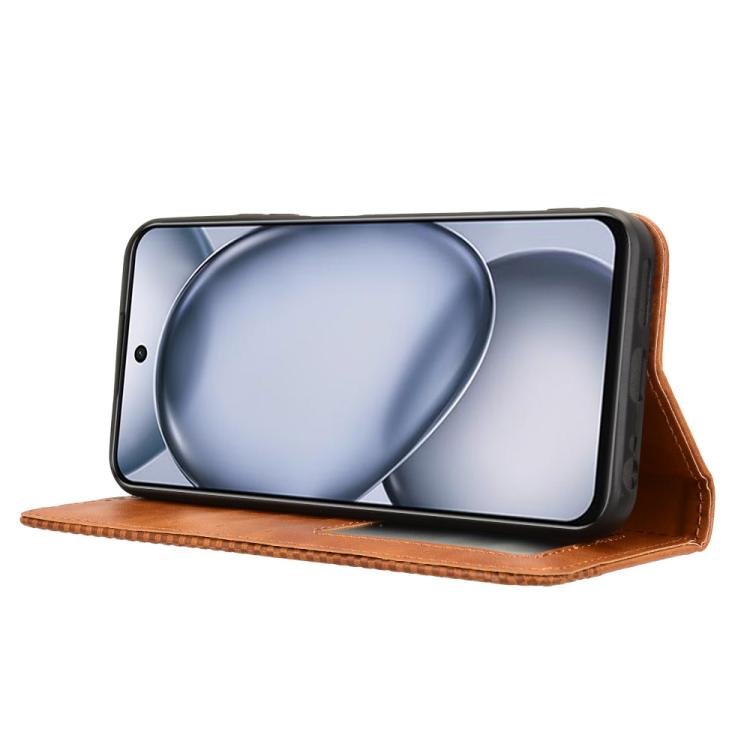 For itel A80 4G Magnetic Buckle Retro Texture Leather Phone Case