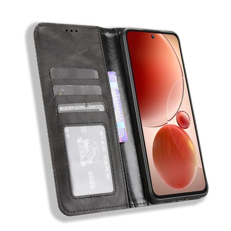 For itel S25 4G Magnetic Buckle Retro Texture Leather Phone Case