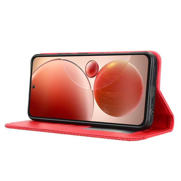For itel S25 4G Magnetic Buckle Retro Texture Leather Phone Case