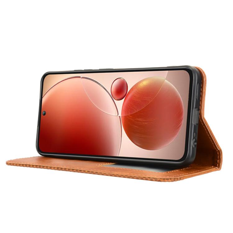For itel S25 4G Magnetic Buckle Retro Texture Leather Phone Case