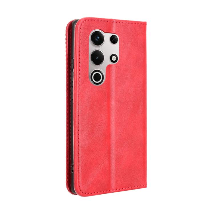 For itel S25 Ultra 4G Magnetic Buckle Retro Texture Leather Phone Case