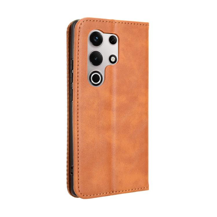 For itel S25 Ultra 4G Magnetic Buckle Retro Texture Leather Phone Case