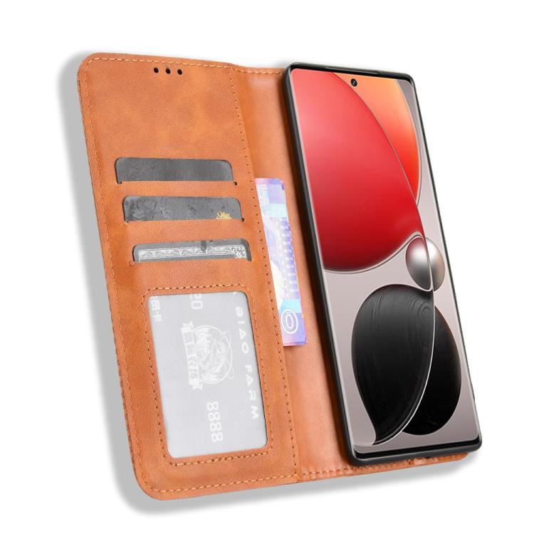 For itel S25 Ultra 4G Magnetic Buckle Retro Texture Leather Phone Case