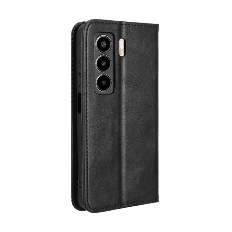 For itel Power 70 Magnetic Buckle Retro Texture Leather Phone Case
