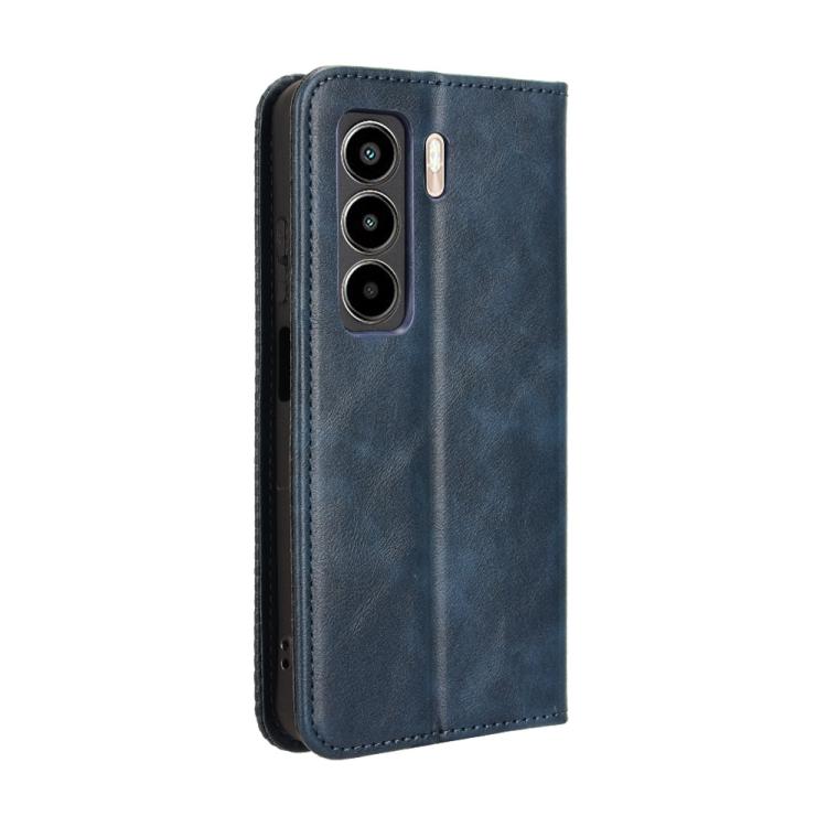 For itel Power 70 Magnetic Buckle Retro Texture Leather Phone Case