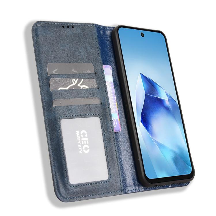 For itel Power 70 Magnetic Buckle Retro Texture Leather Phone Case
