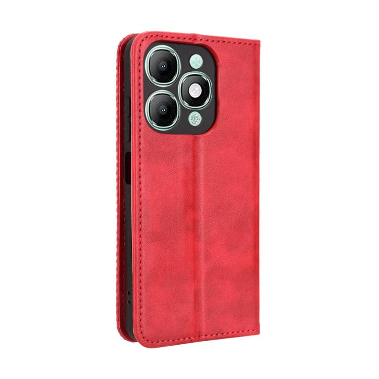 For itel A90 4G Magnetic Buckle Retro Texture Leather Phone Case