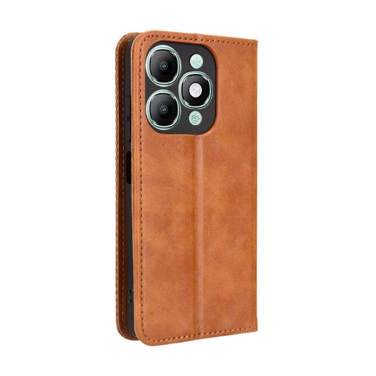 For itel A90 4G Magnetic Buckle Retro Texture Leather Phone Case