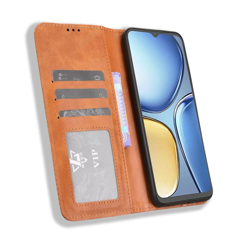 For itel A90 4G Magnetic Buckle Retro Texture Leather Phone Case