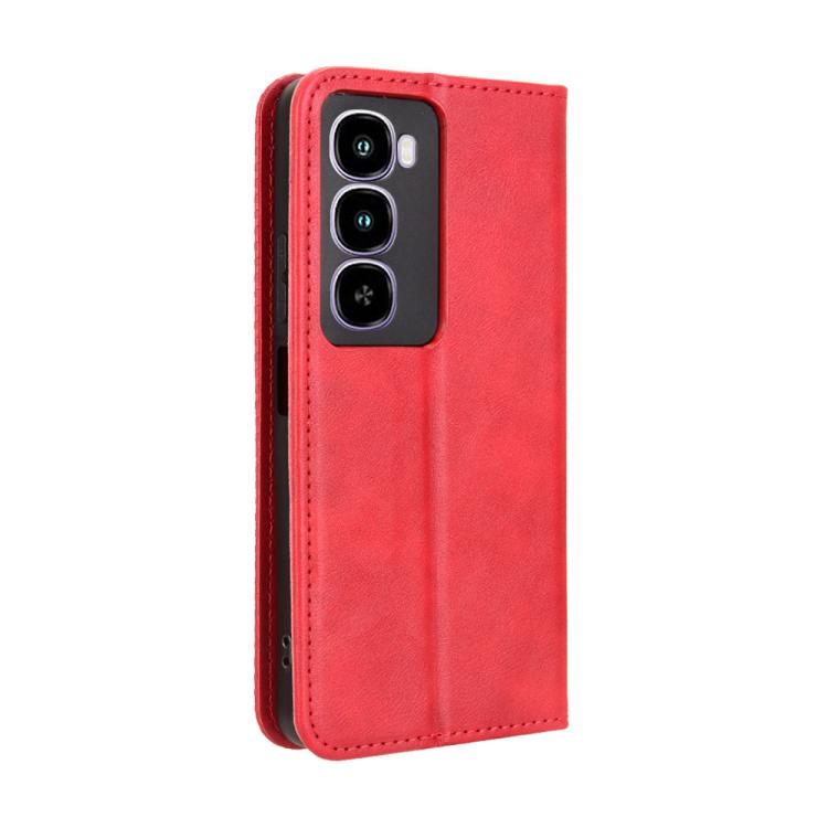 For itel City 100 4G Magnetic Buckle Retro Texture Leather Phone Case