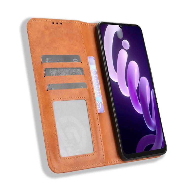 For itel City 100 4G Magnetic Buckle Retro Texture Leather Phone Case