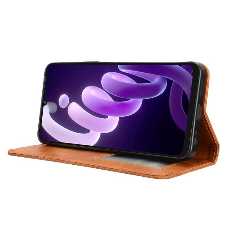 For itel City 100 4G Magnetic Buckle Retro Texture Leather Phone Case