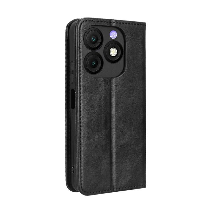 For itel Zeno 10 Magnetic Buckle Retro Texture Leather Phone Case