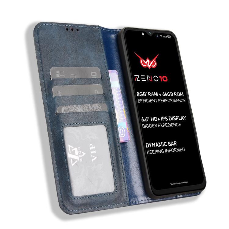 For itel Zeno 10 Magnetic Buckle Retro Texture Leather Phone Case